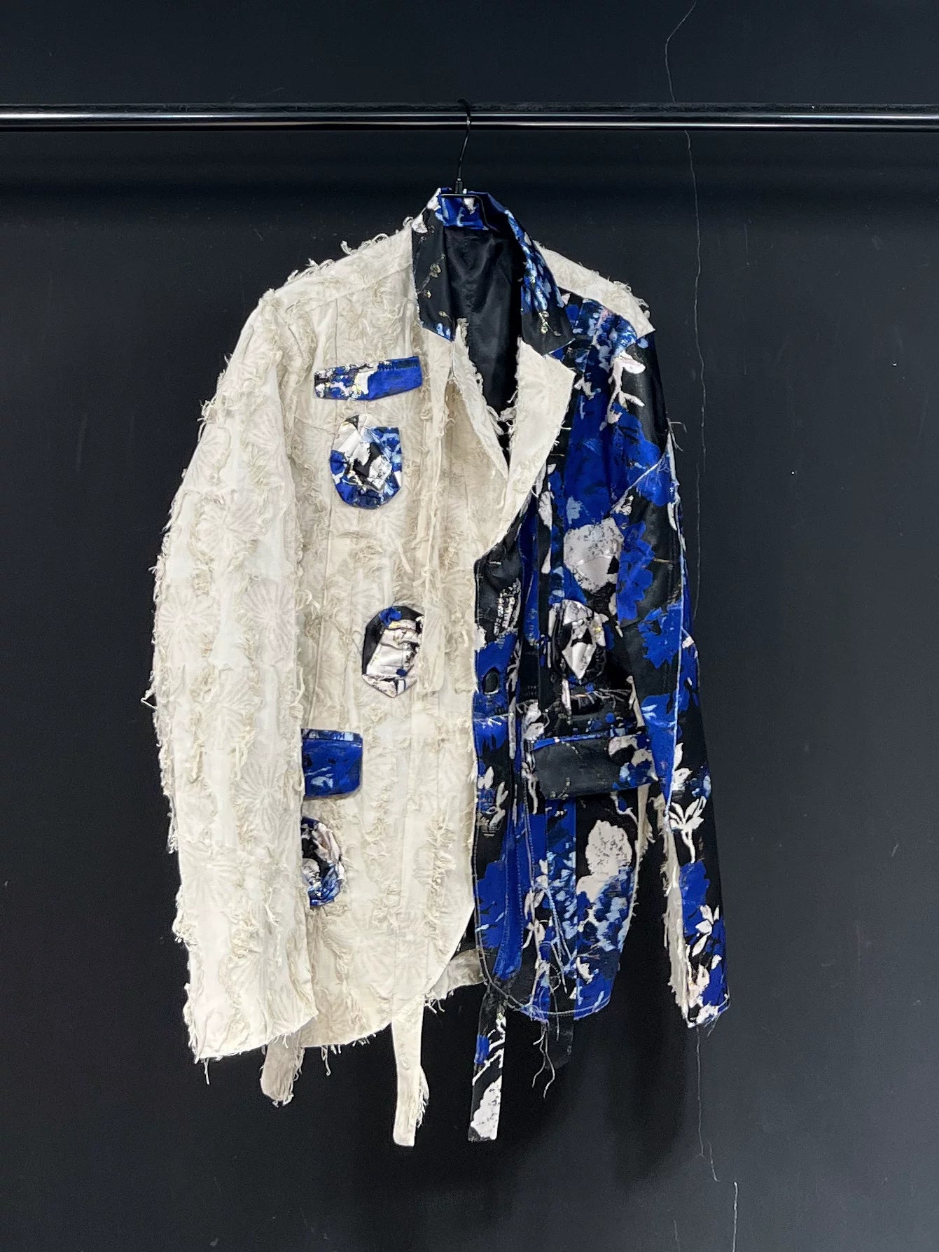 Glacier Bloom Splice Patchwork Trench Jacket