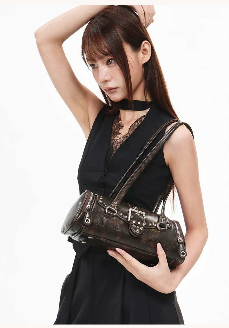 Rivet Relic Buckle Barrel Bag