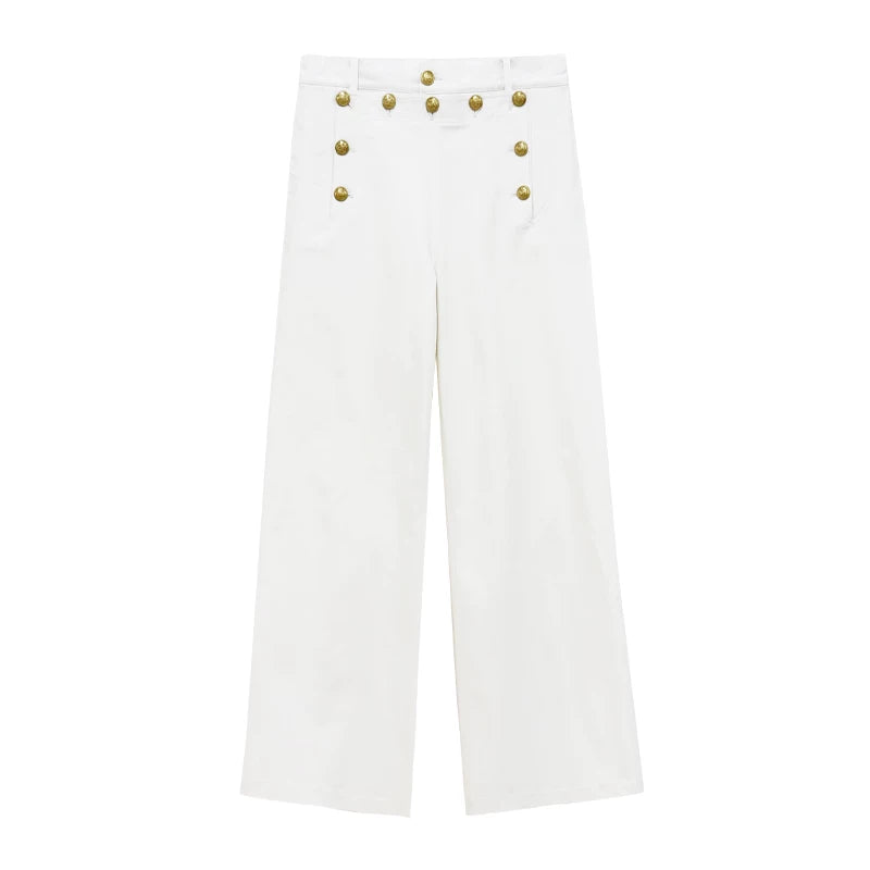 Harbor Mariner Wide‑Leg Trousers