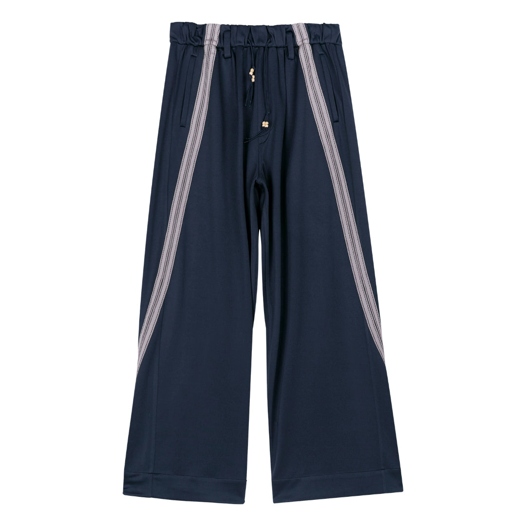 Wide Leg Track Pants with Side Stripe