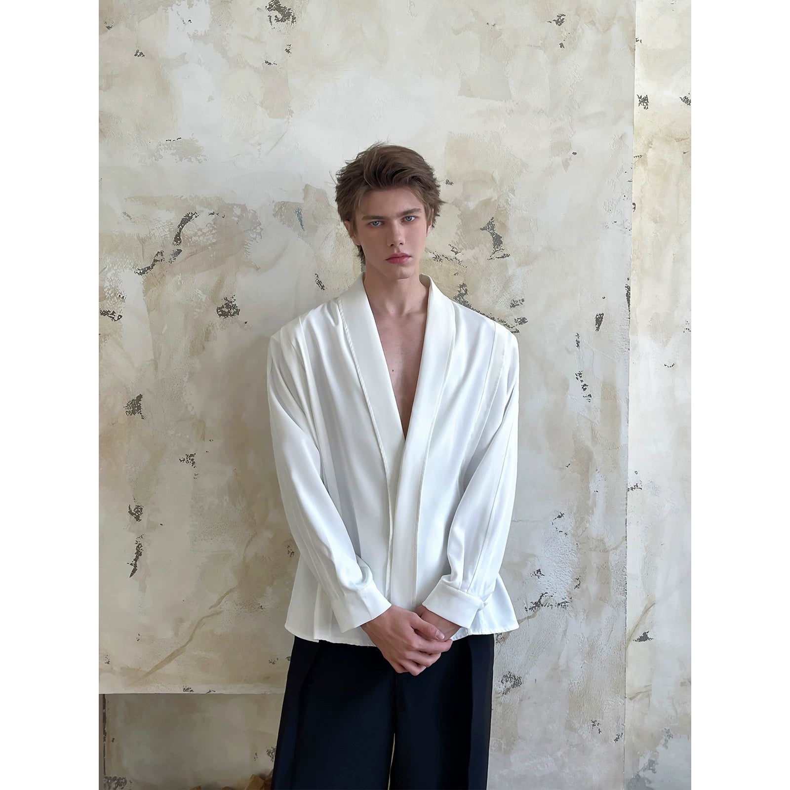 Ivory Muse Deep Drape Shirt