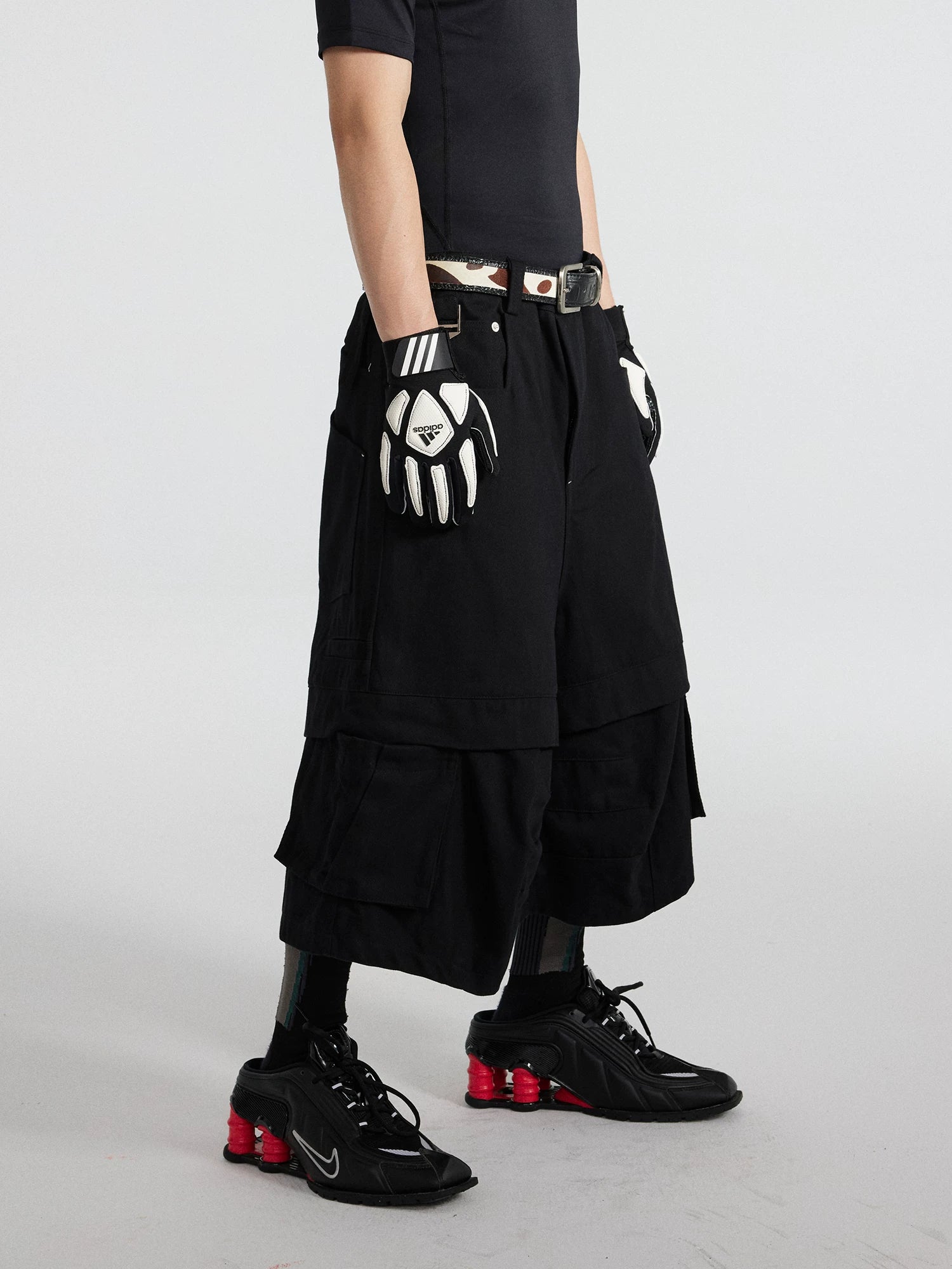 Onyx Parallax Layered Cargo Culottes