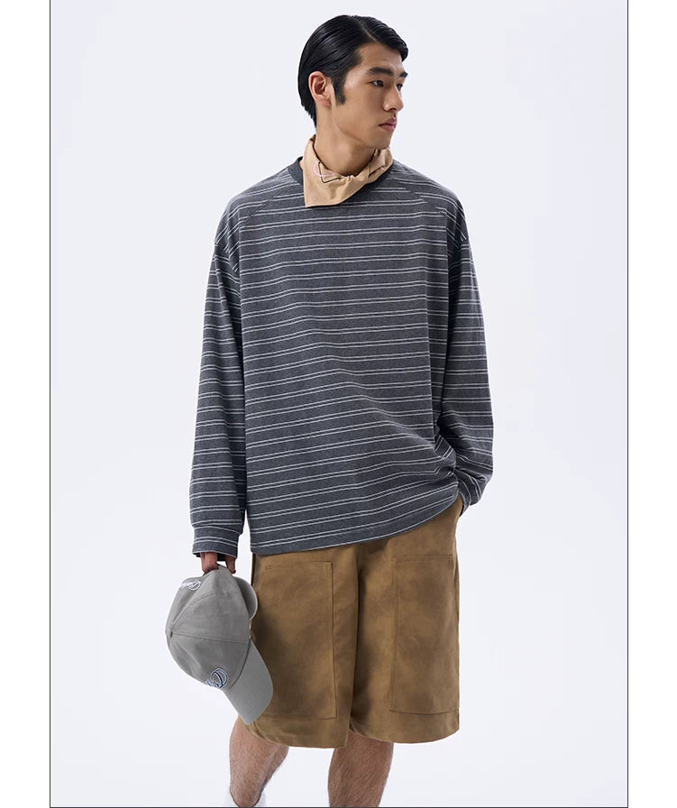 Driftline Pinstripe Oversized Long-Sleeve Tee
