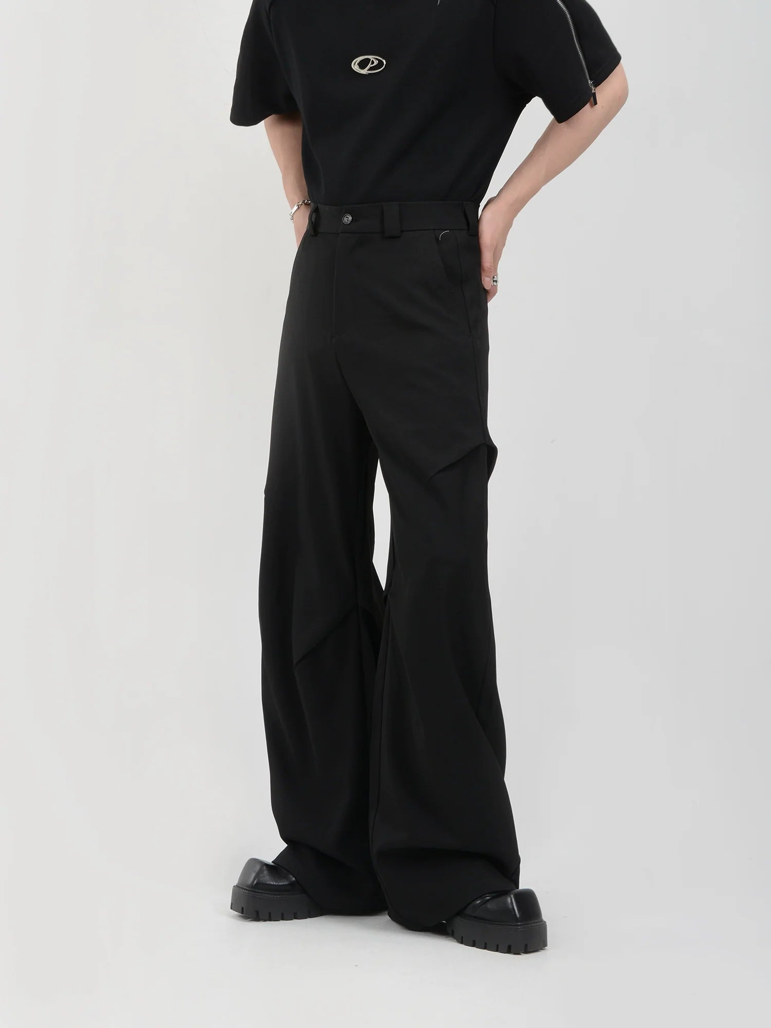 Drape Straight-Leg Trousers