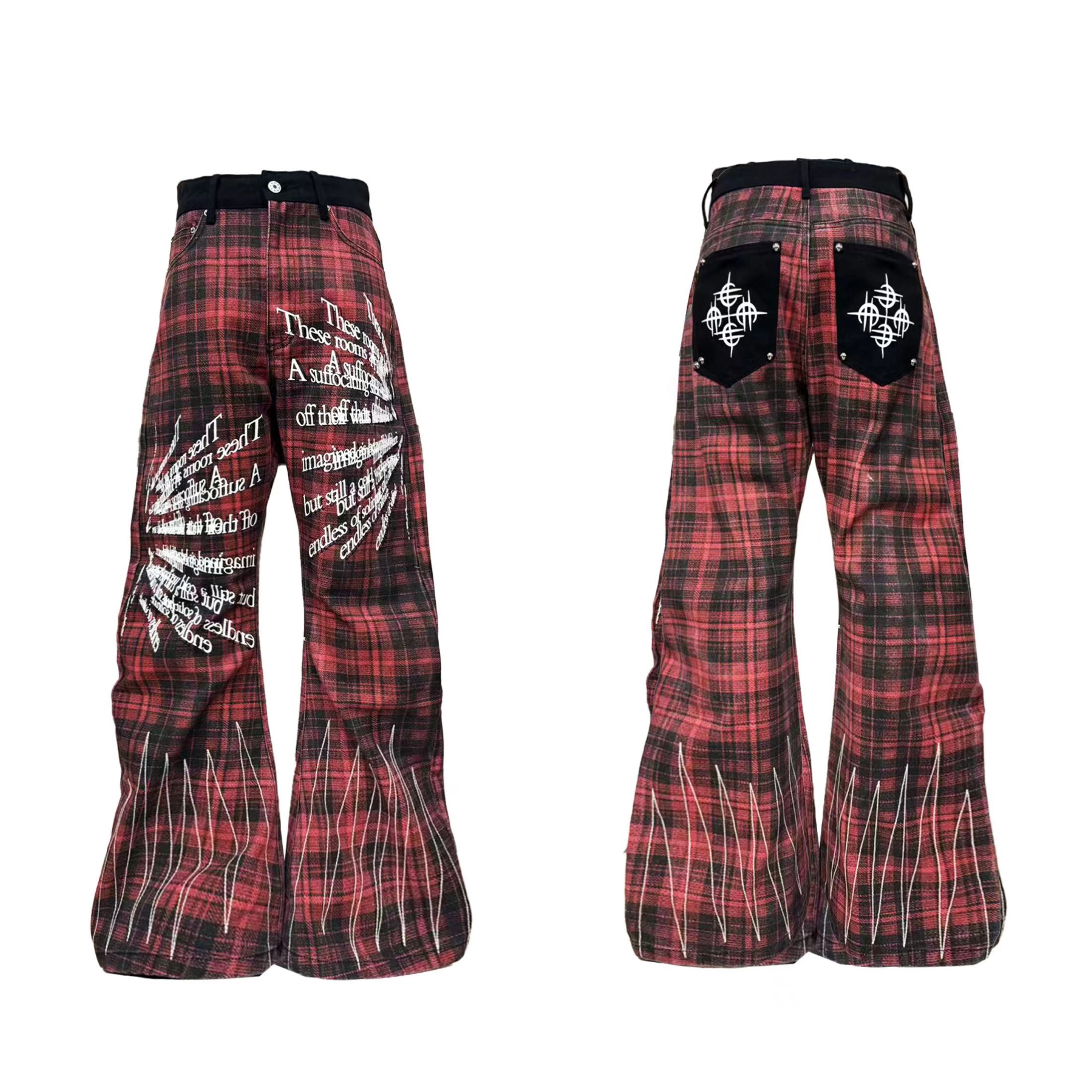 Crimson Verse Sigil Plaid Pants