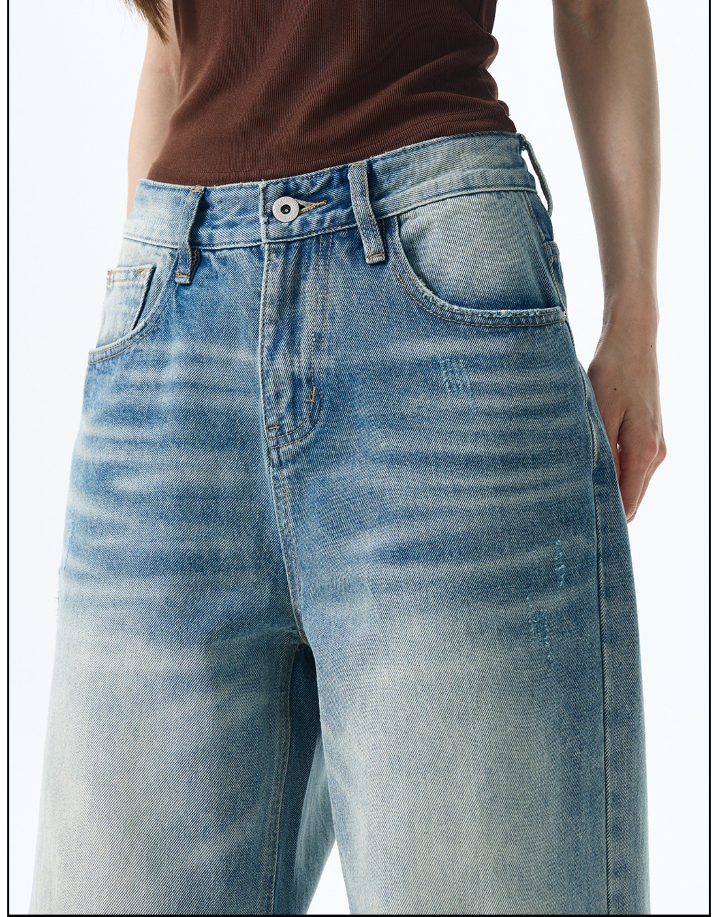 Light Wash Wide Leg Skater Jeans