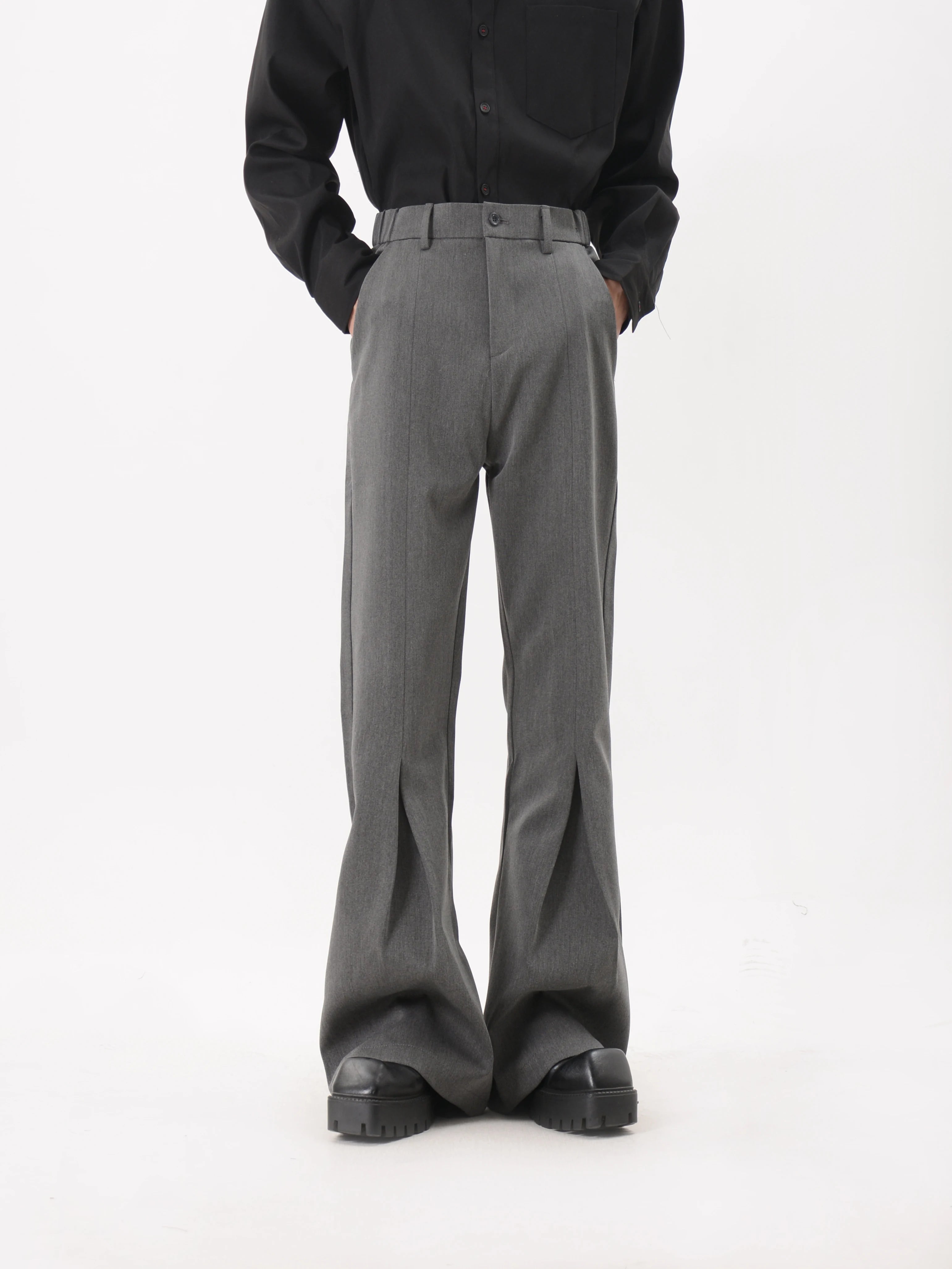 Slate Crease Sculpted Flare Trousers