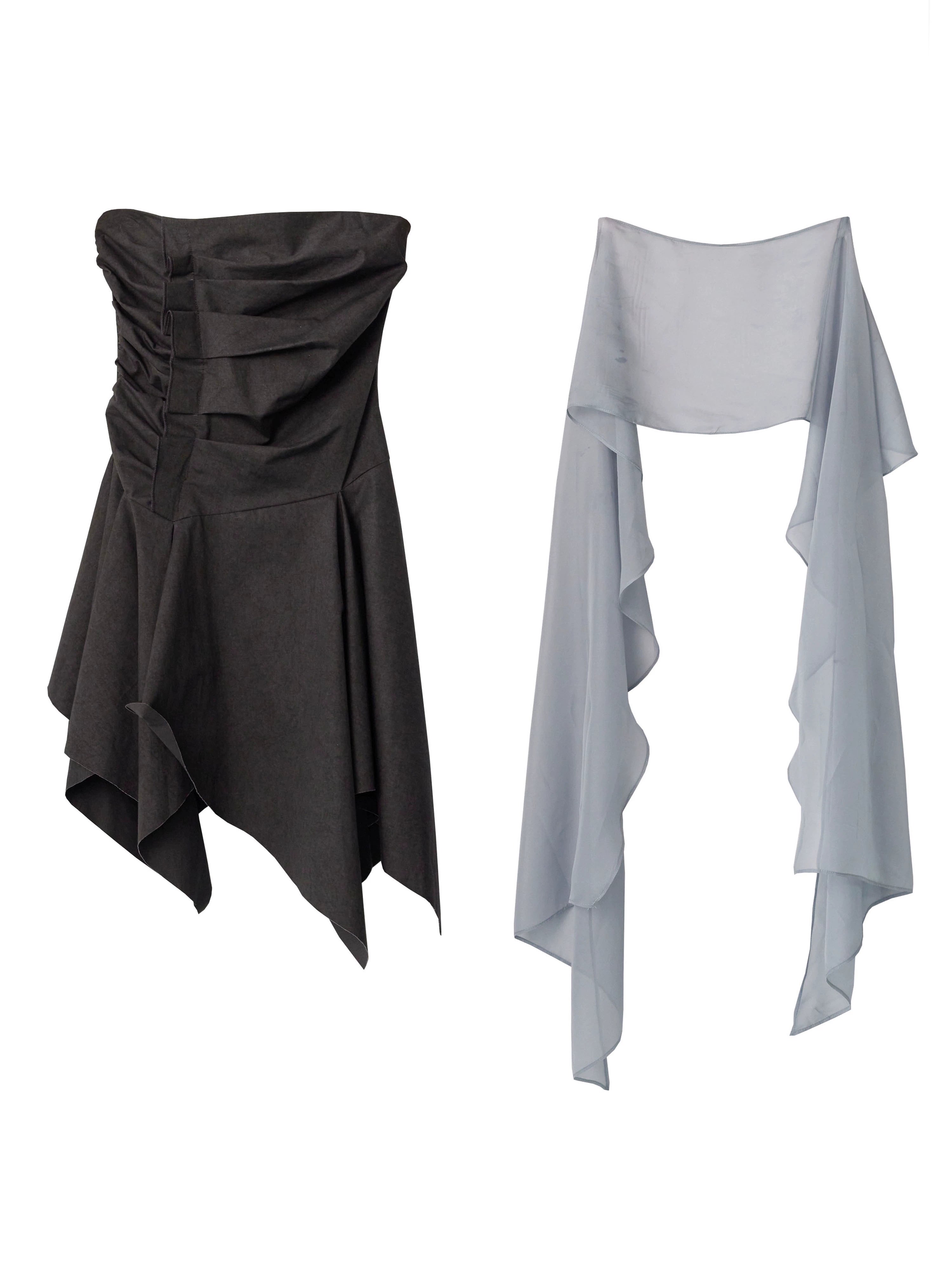 Draped Asymmetric Tops