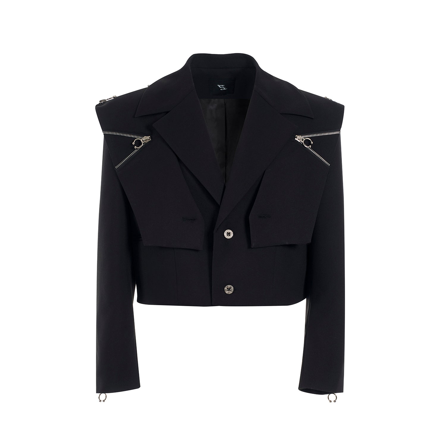 Cropped Zipper Blazer