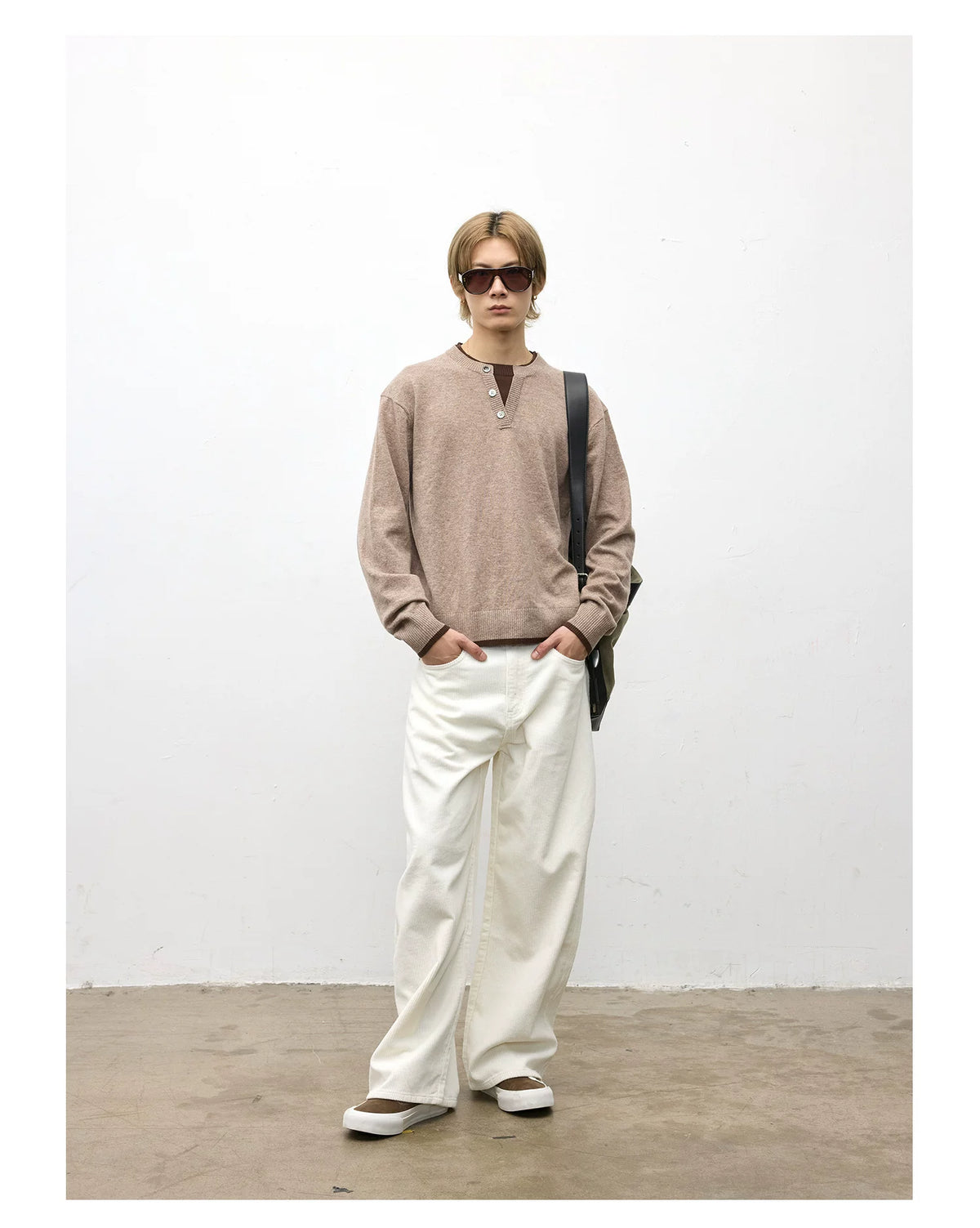 Rowan Henley Wool Knit Sweater