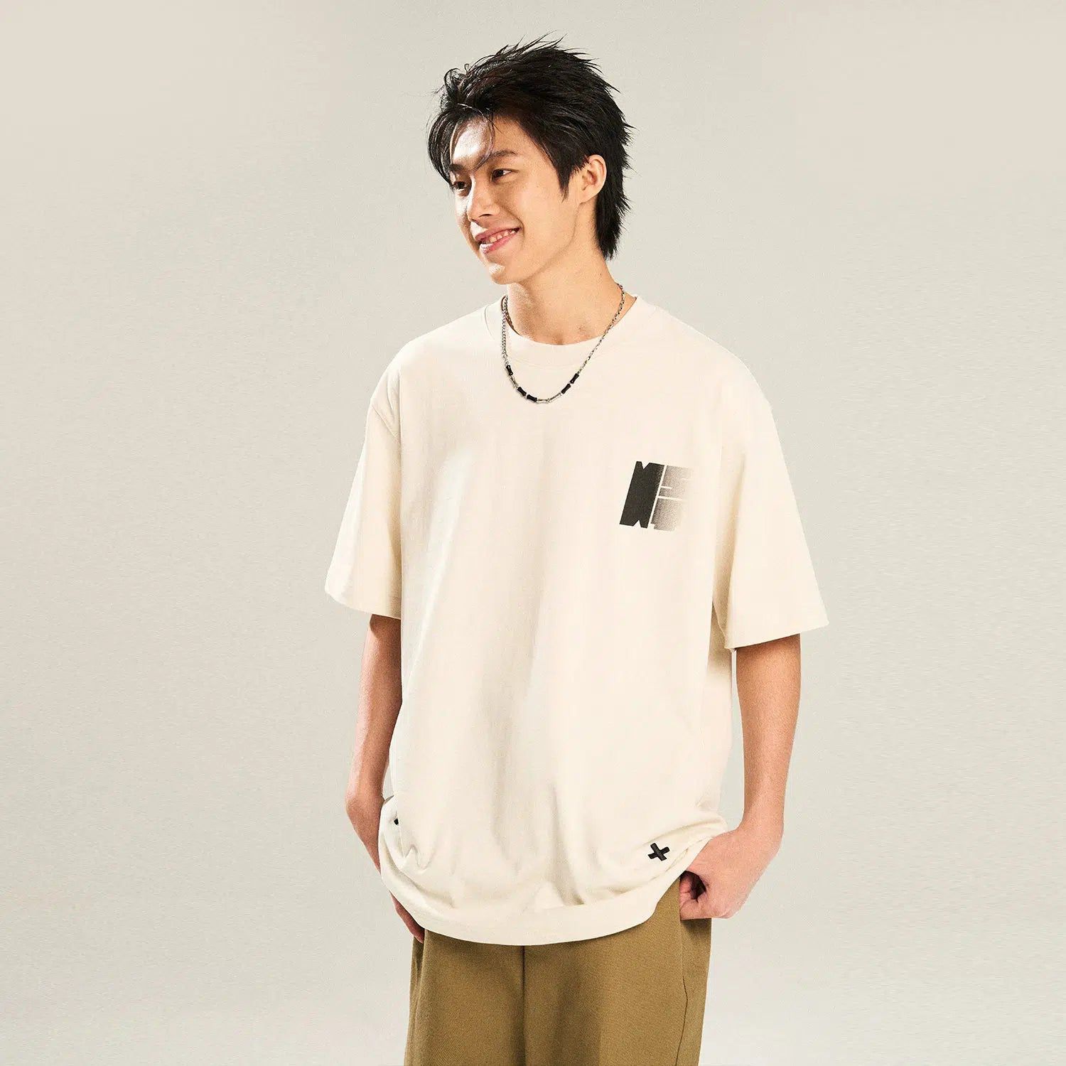 T-Shirt with Subtle Fade Logo - chiclara