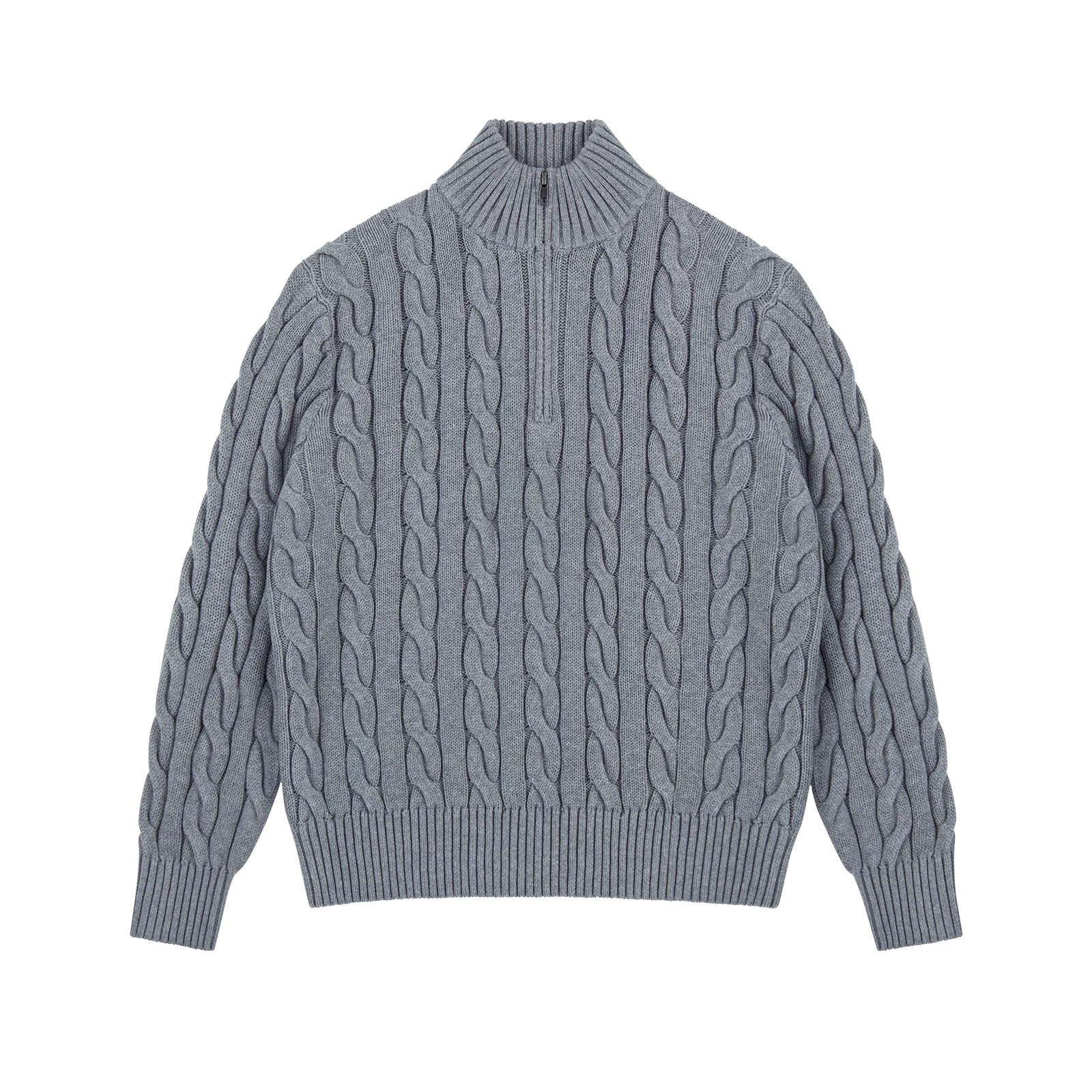 Cable Crest Half-Zip Aran Sweater