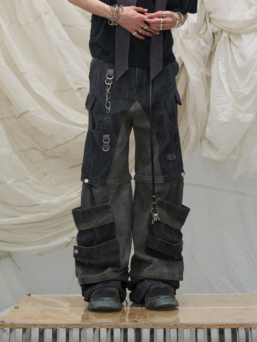 Convertible Panel Cargo Wide Leg Pants
