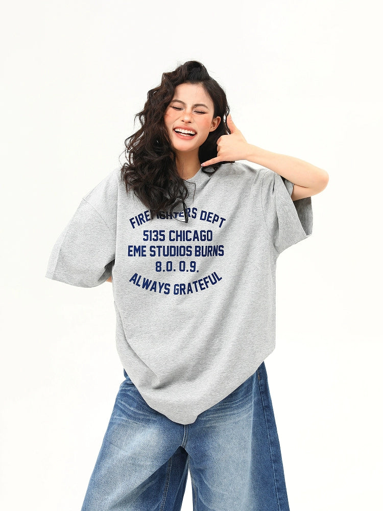 Grateful Chicago Lettering Gray Tee