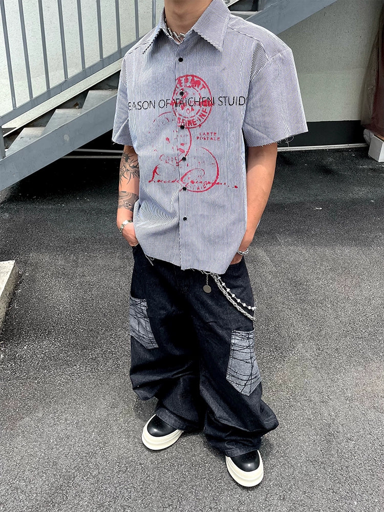 Stamped Letter Graphic Shirt