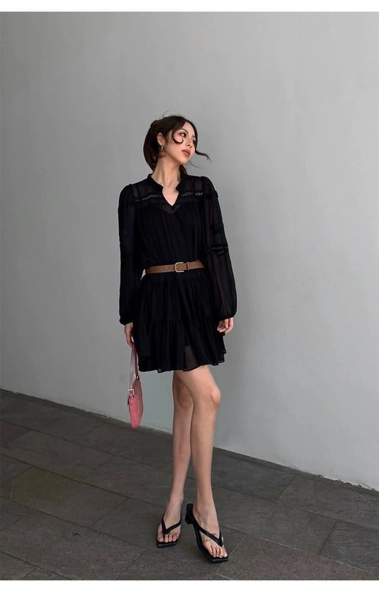 Summer French Style White Shirt Dress - chiclara