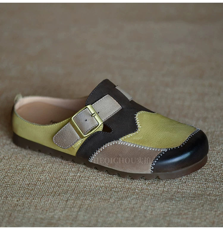 Maribel Patchwork Mary Jane Flats