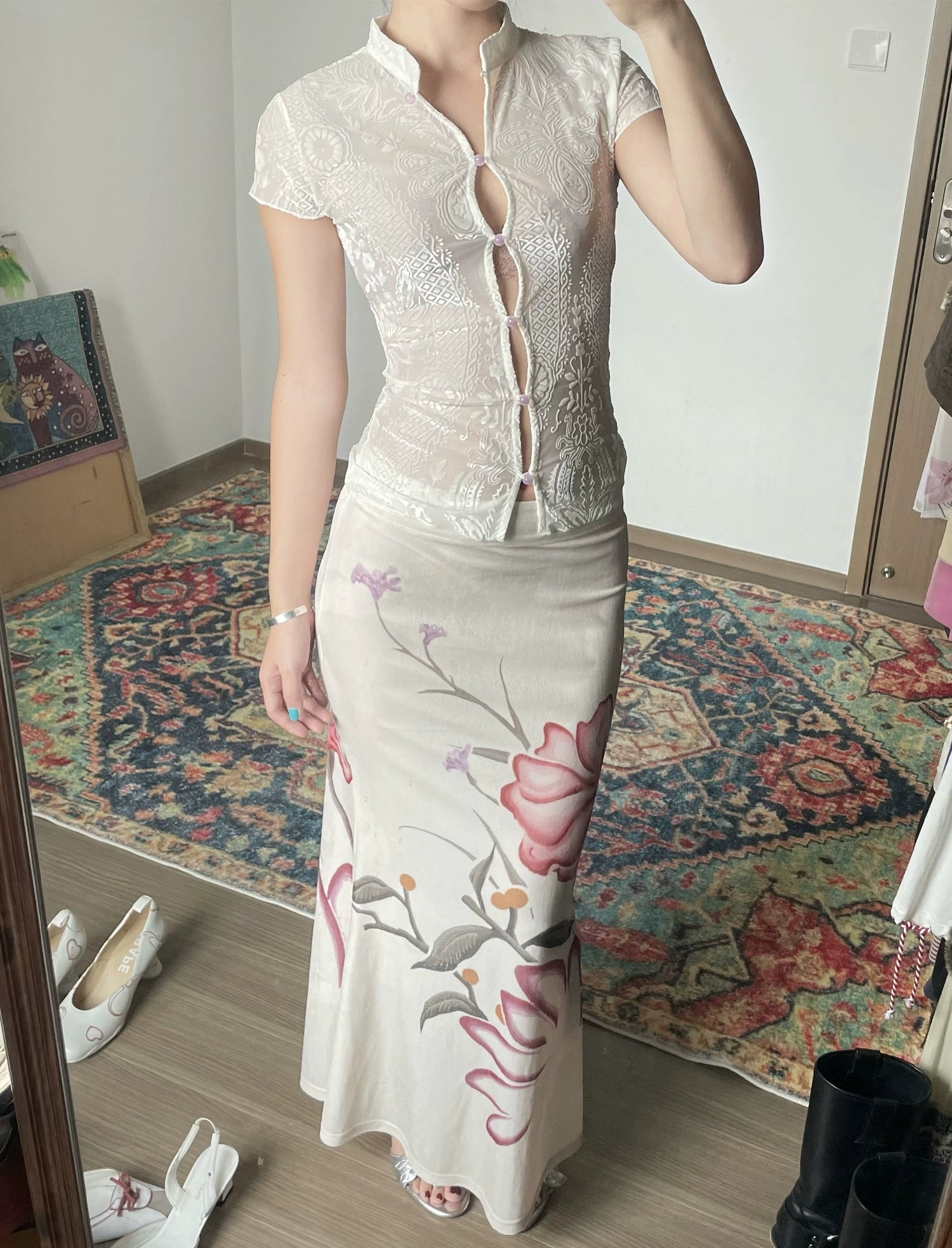 Lace Cheongsam Top