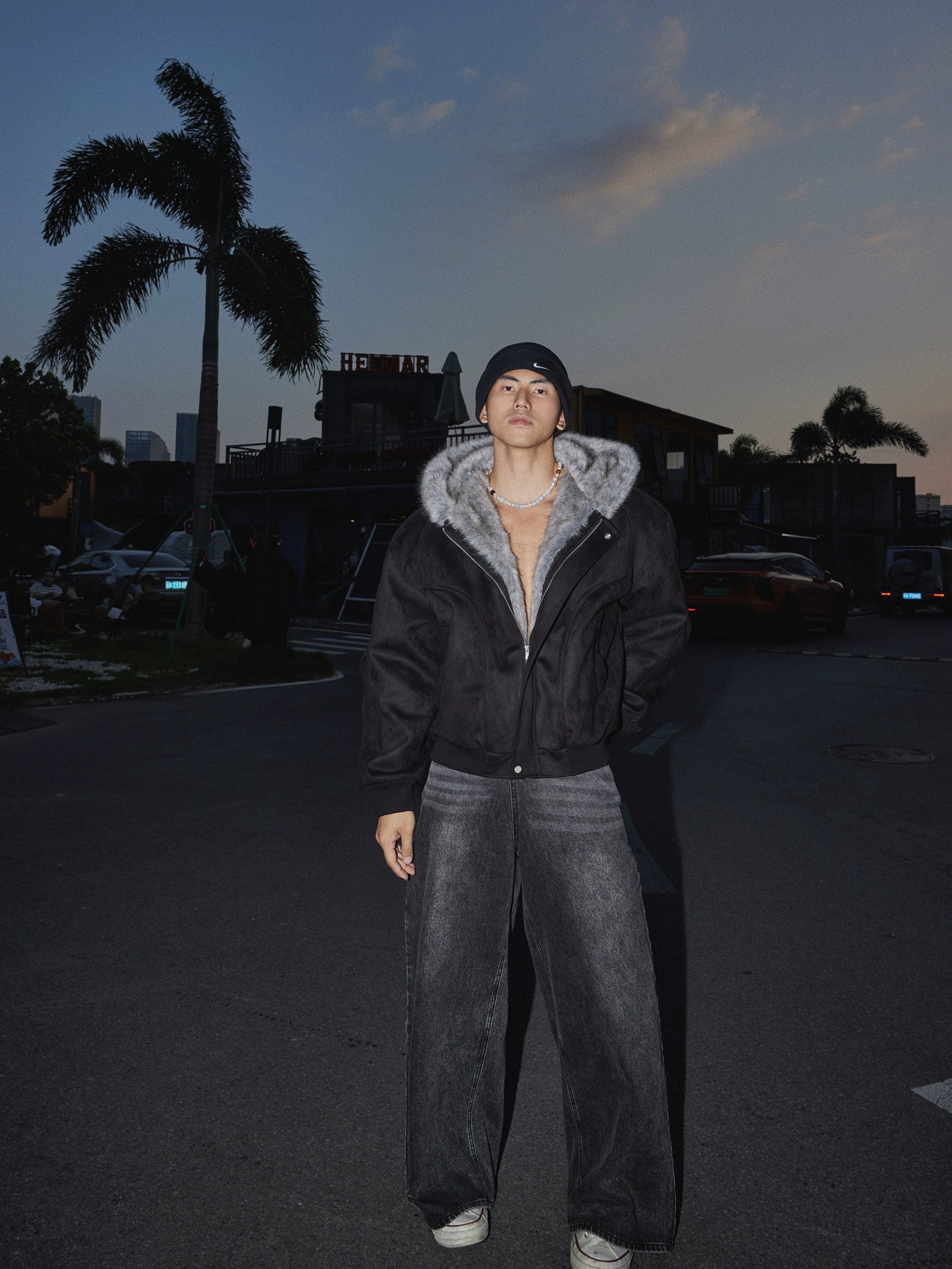 Mocha Frost Faux Fur Collar Jacket