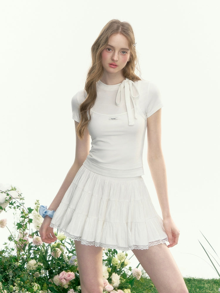 White Tiered Tennis Skirt