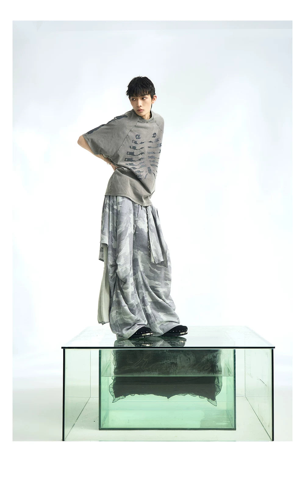Layered Camouflage Balloon Sweatpants