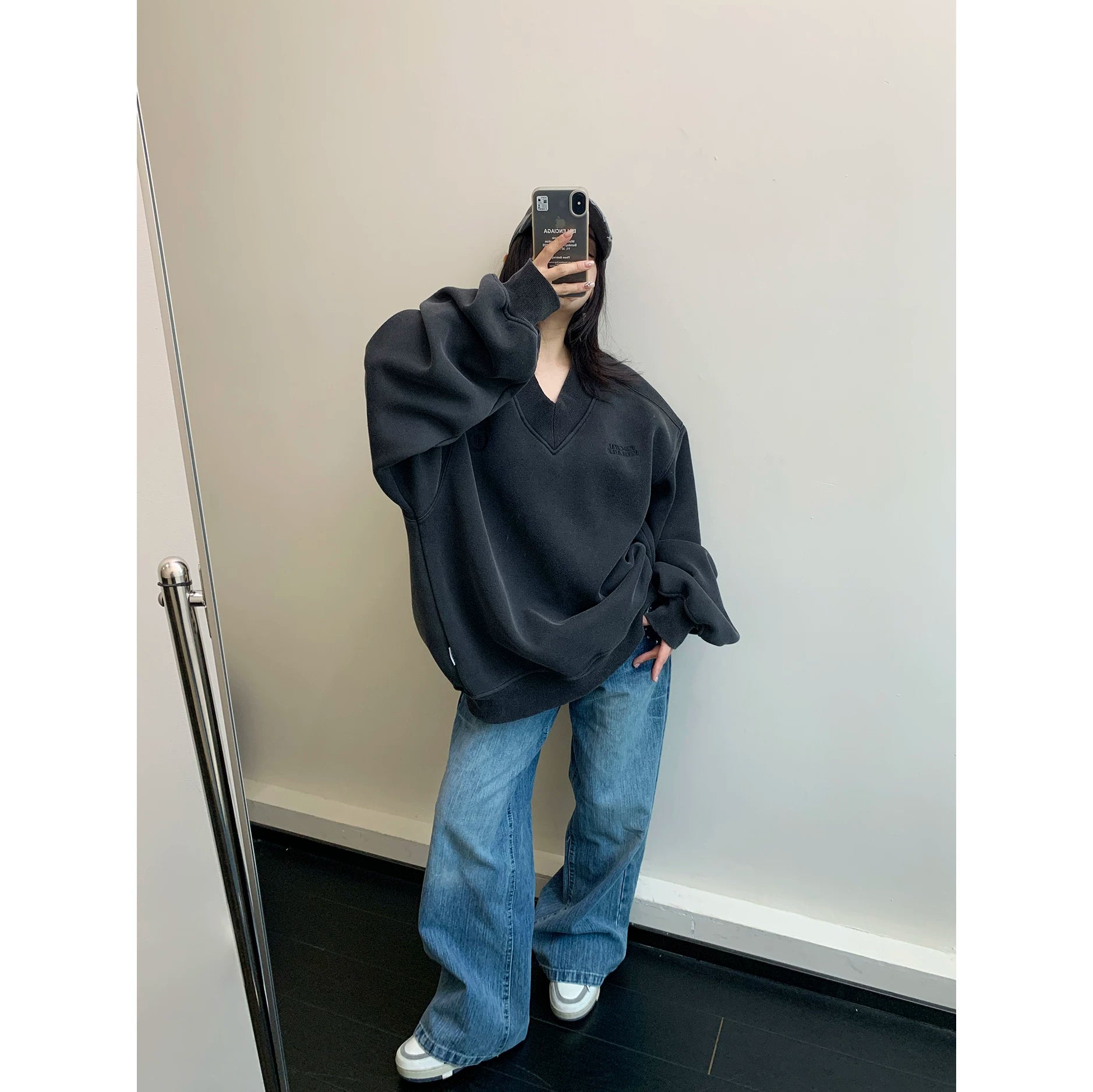 Crest V-Neck Sweatshirt