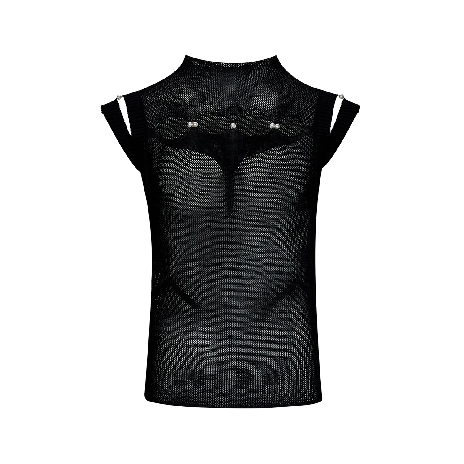 Black Sleeveless Knit Top