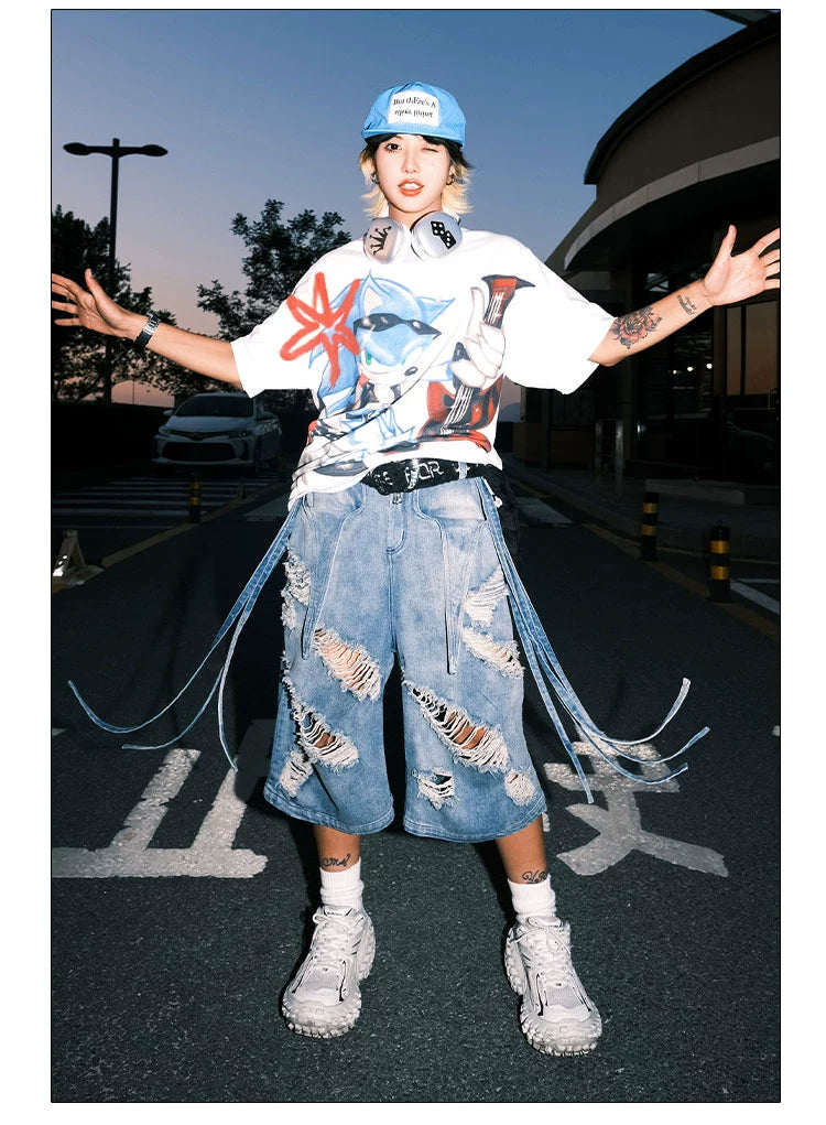 DND4DES Denim Bermudas de mezclilla