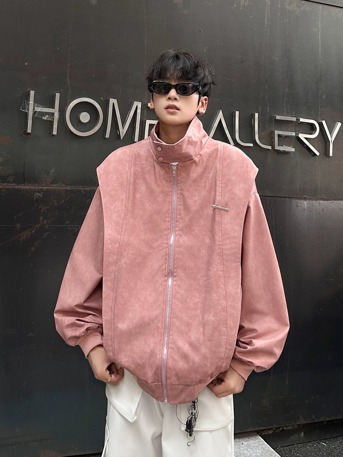 Oversized Vintage Zip-Up Jacket