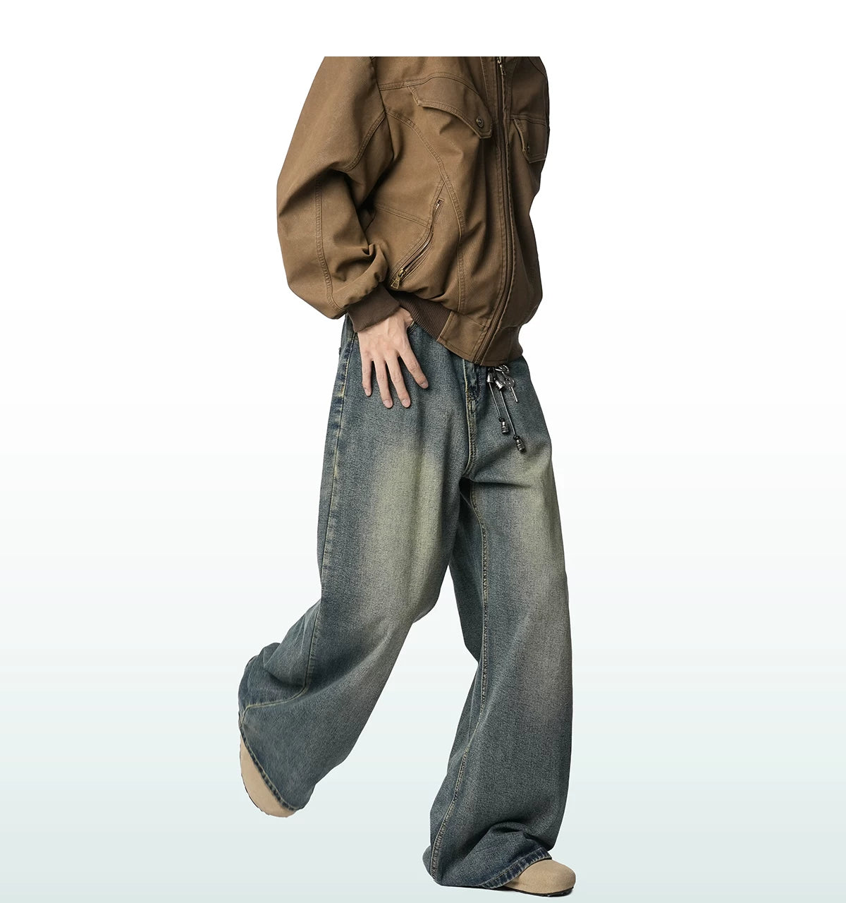 Harbor Fade Wide-Leg Jeans