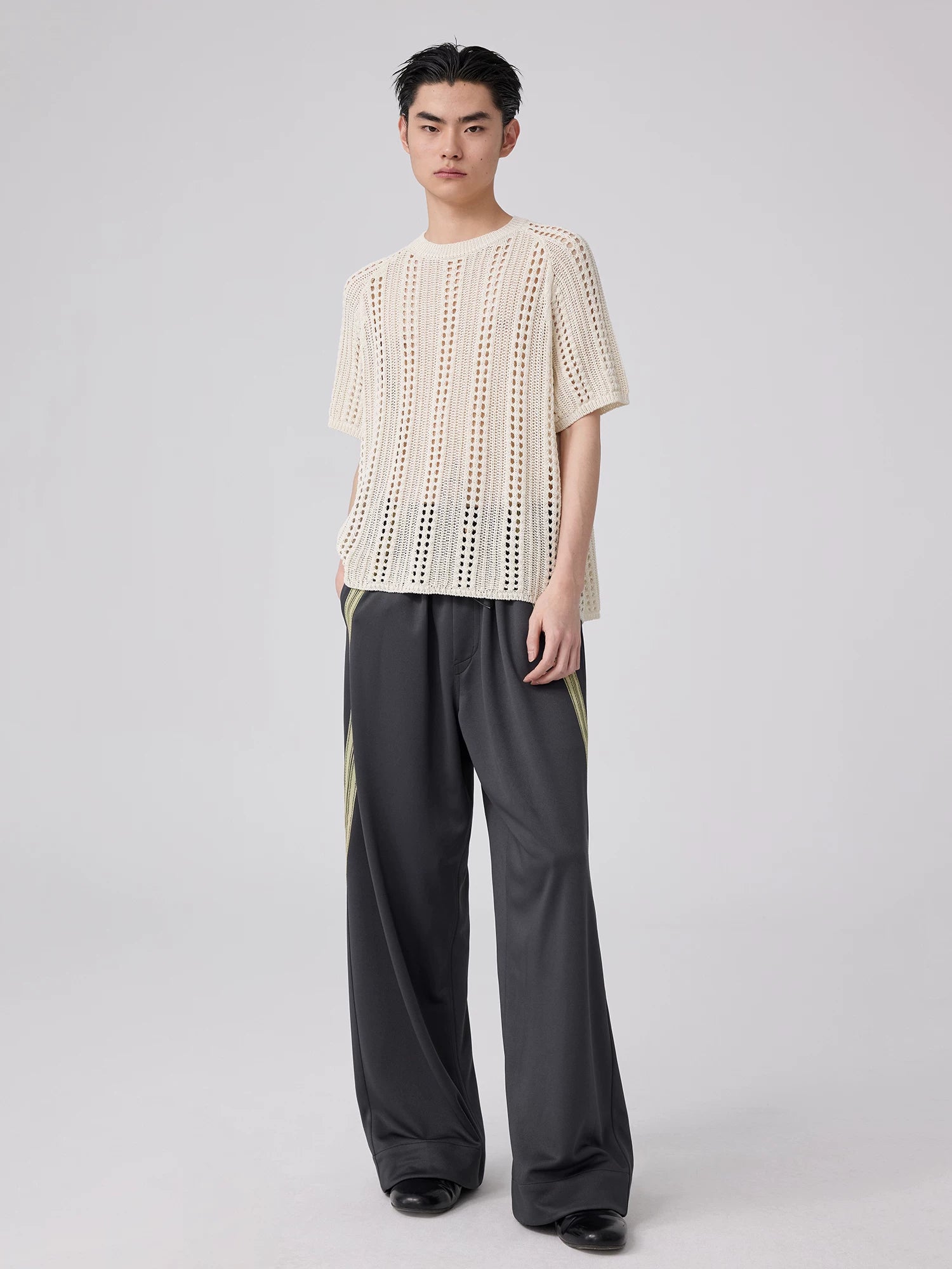Open-Knit Short-Sleeve T-Shirt