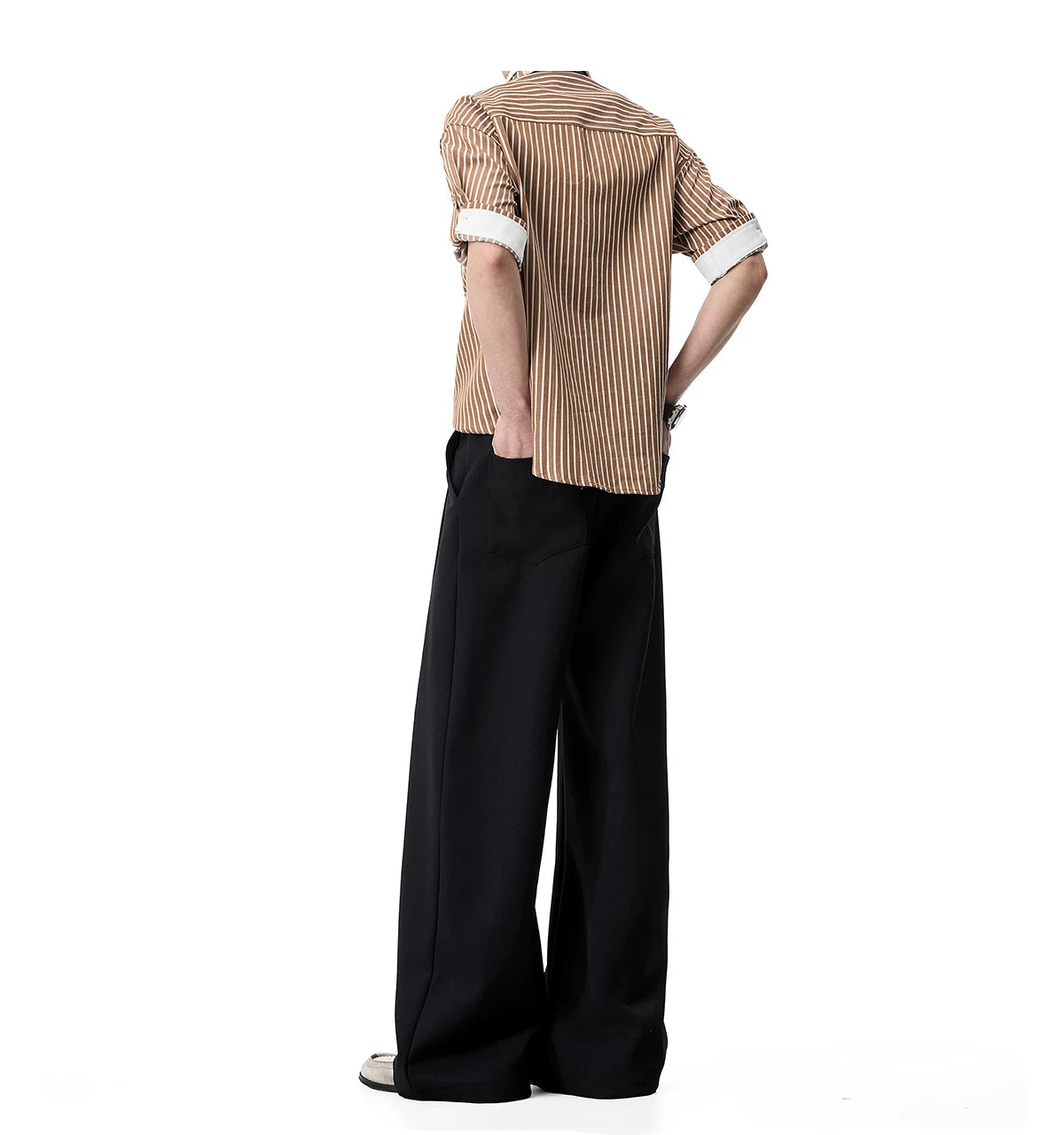 Walnut Drape Wide-Leg Trousers