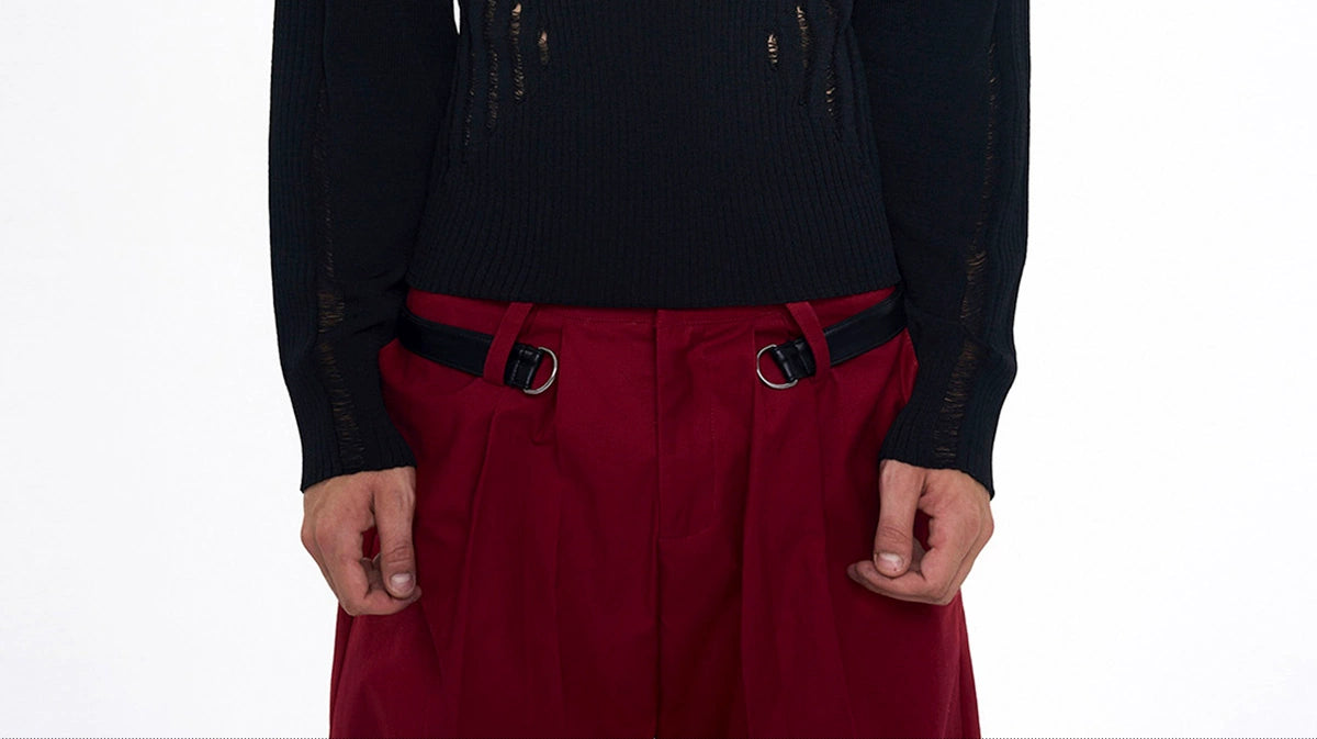 Sheer Panel Ribbed Knit Sweater