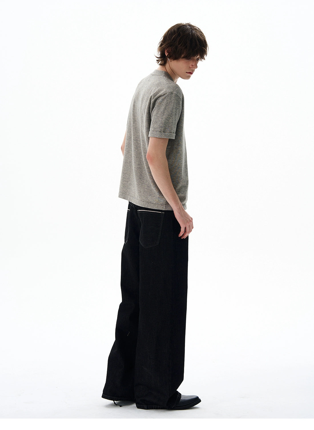 Short Sleeve Henley Shirt with Button Placket