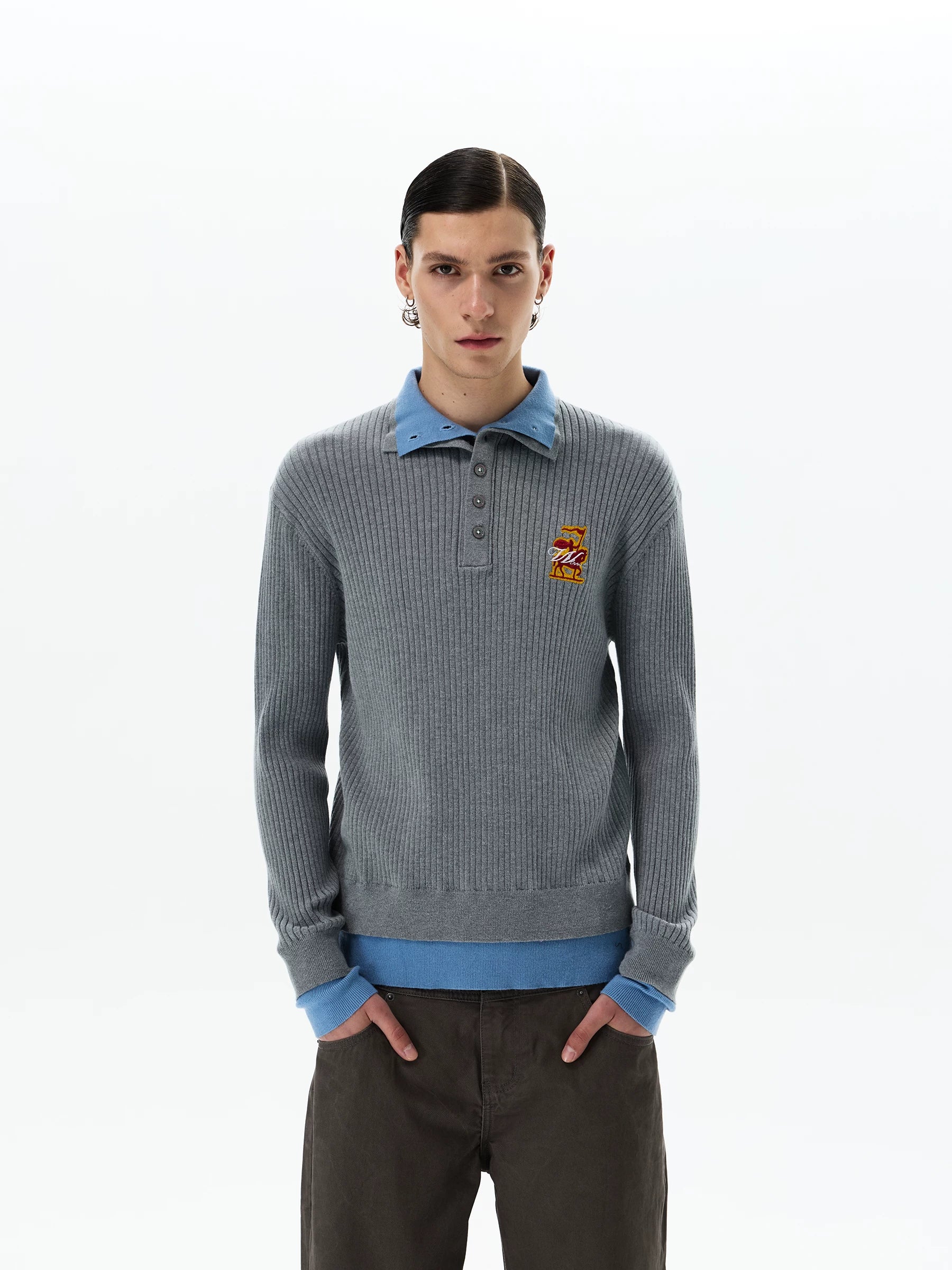 Frostline Crest Layered Knit Polo
