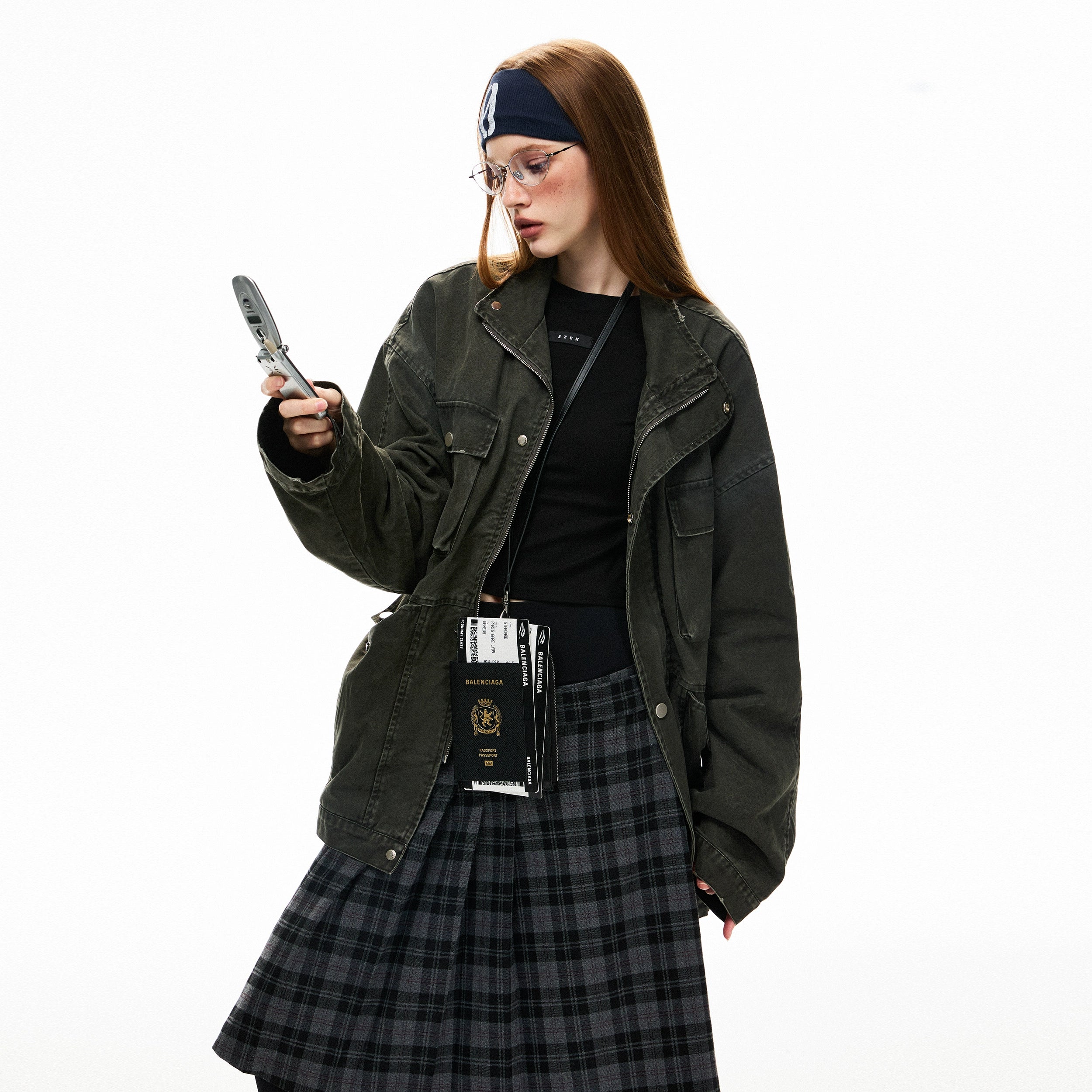 Oversized Olive Green Utility Jacket