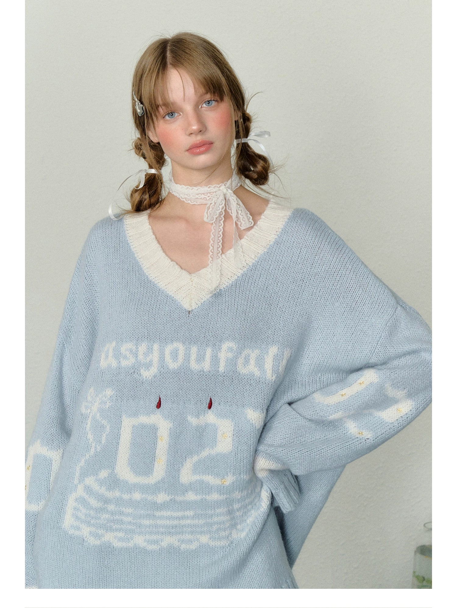 Birthday Cake V-Neck Sweater