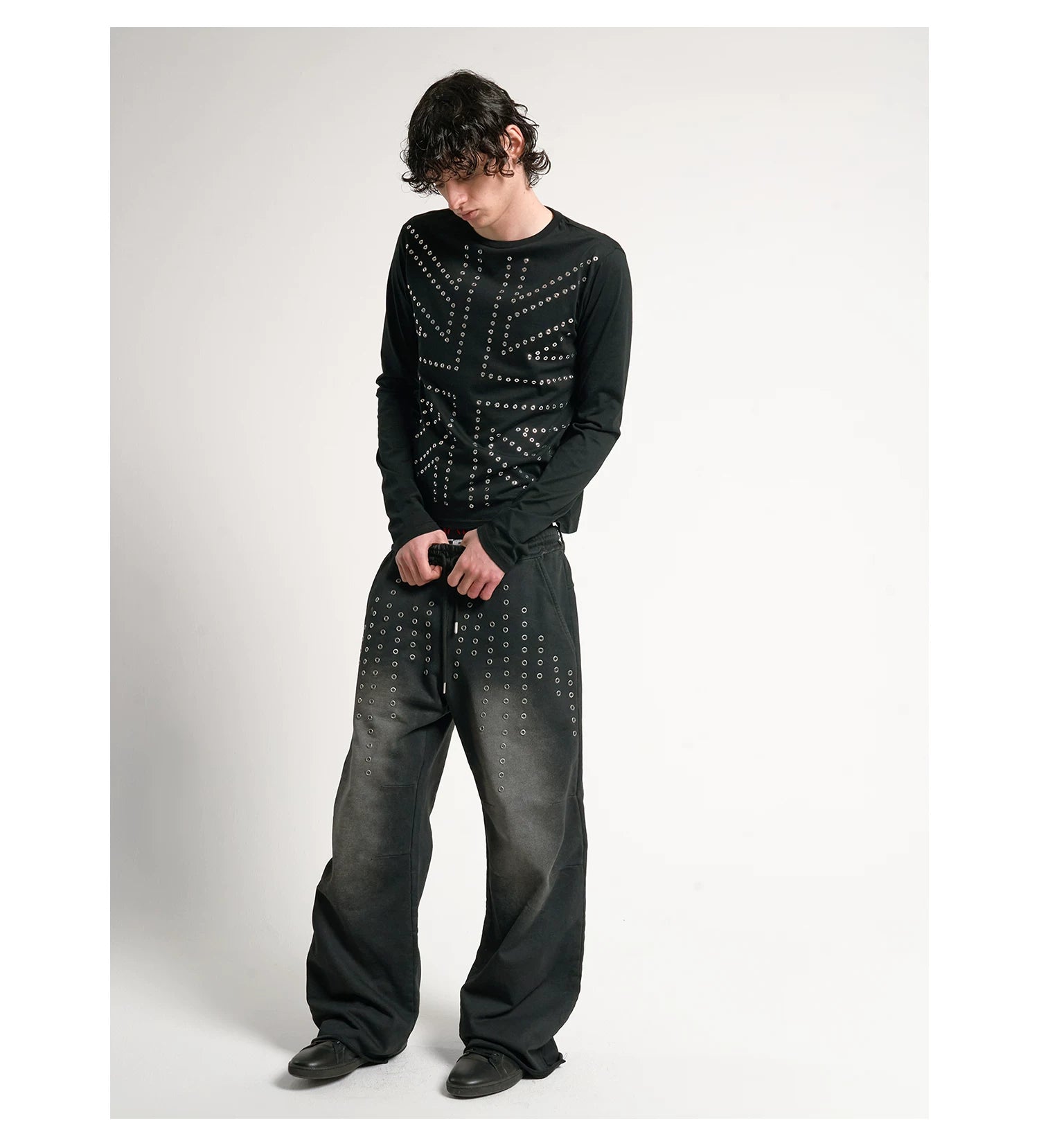Eclipse Grommet Long Sleeve Crop Tee