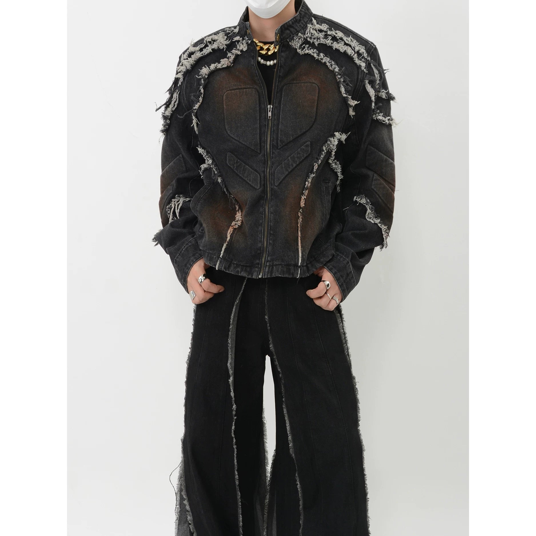 Ember Shard Ruined Denim Jacket
