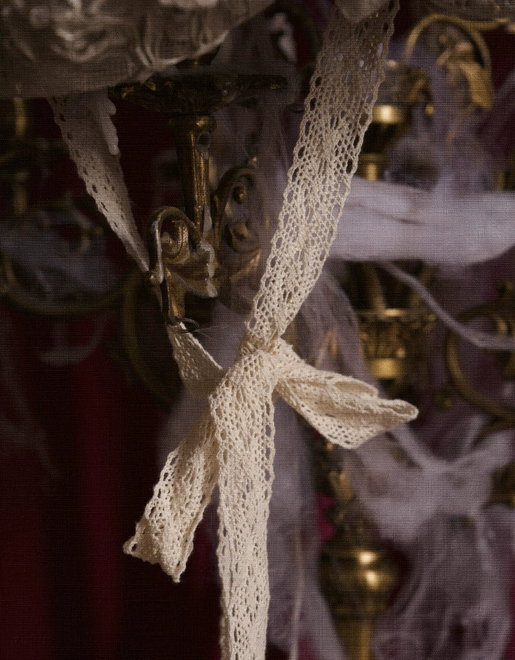 Victorian Ivory Bonnet with Floral Embellishments