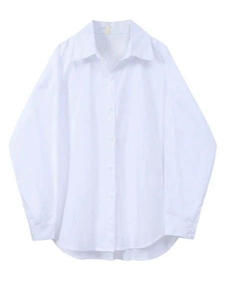 Weißes Button-Down-Hemd im Lagenlook Petite
