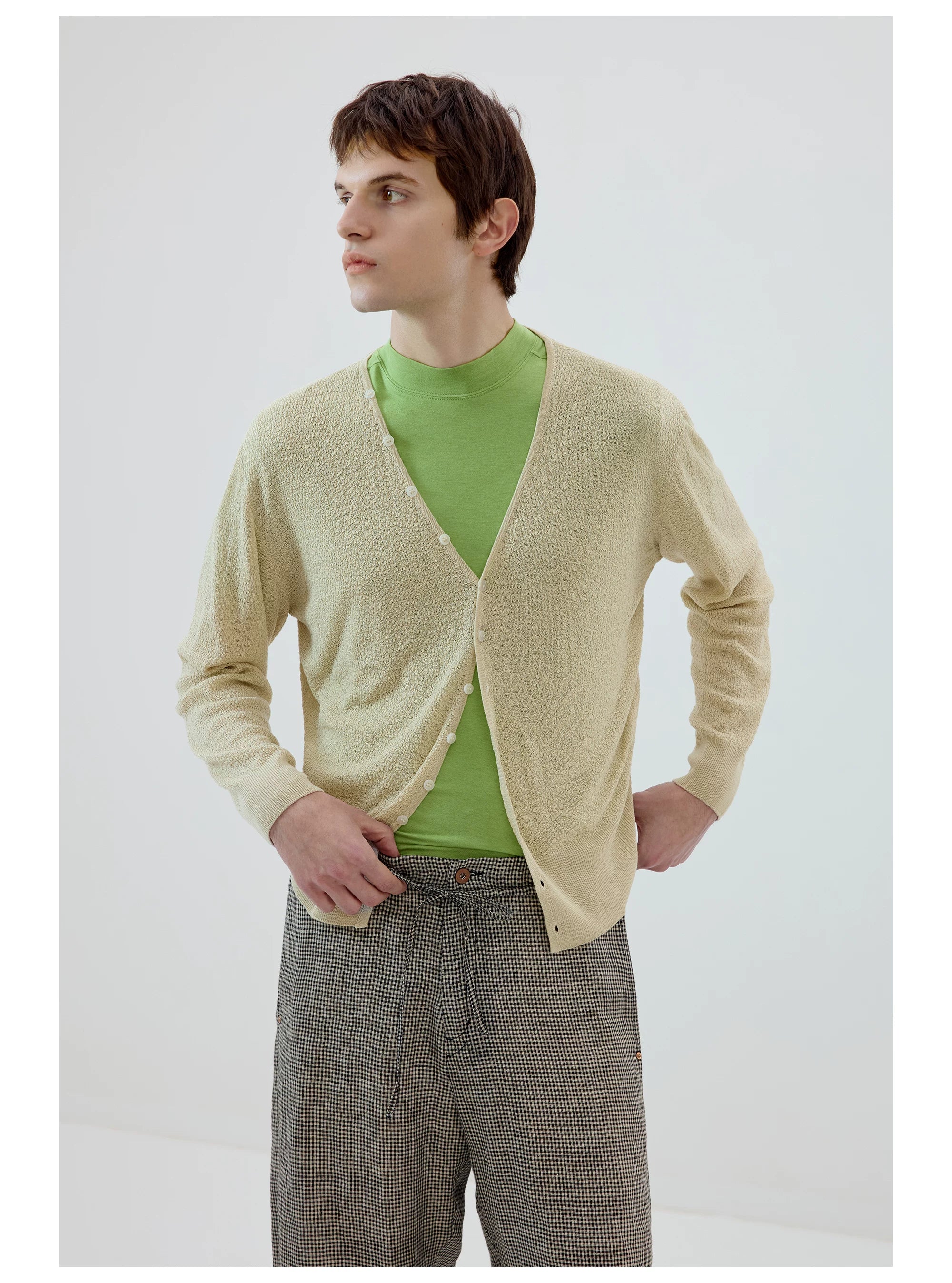 Airloop V-Neck Knit Cardigan