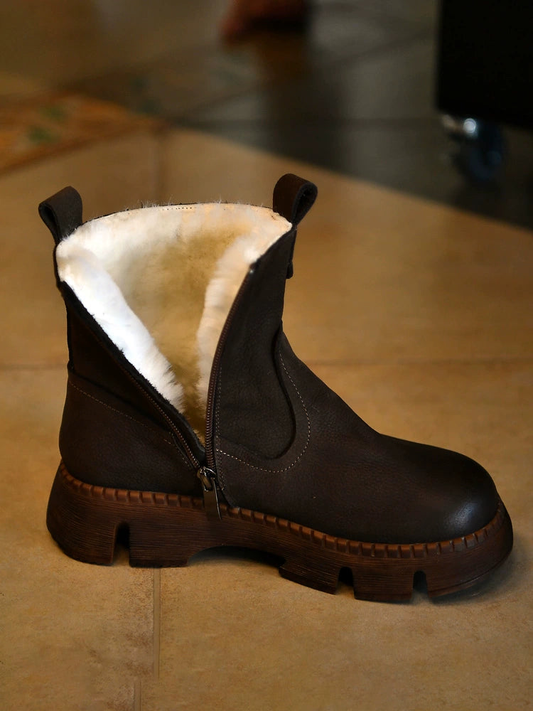 Fur Lined Brown Winter Boots