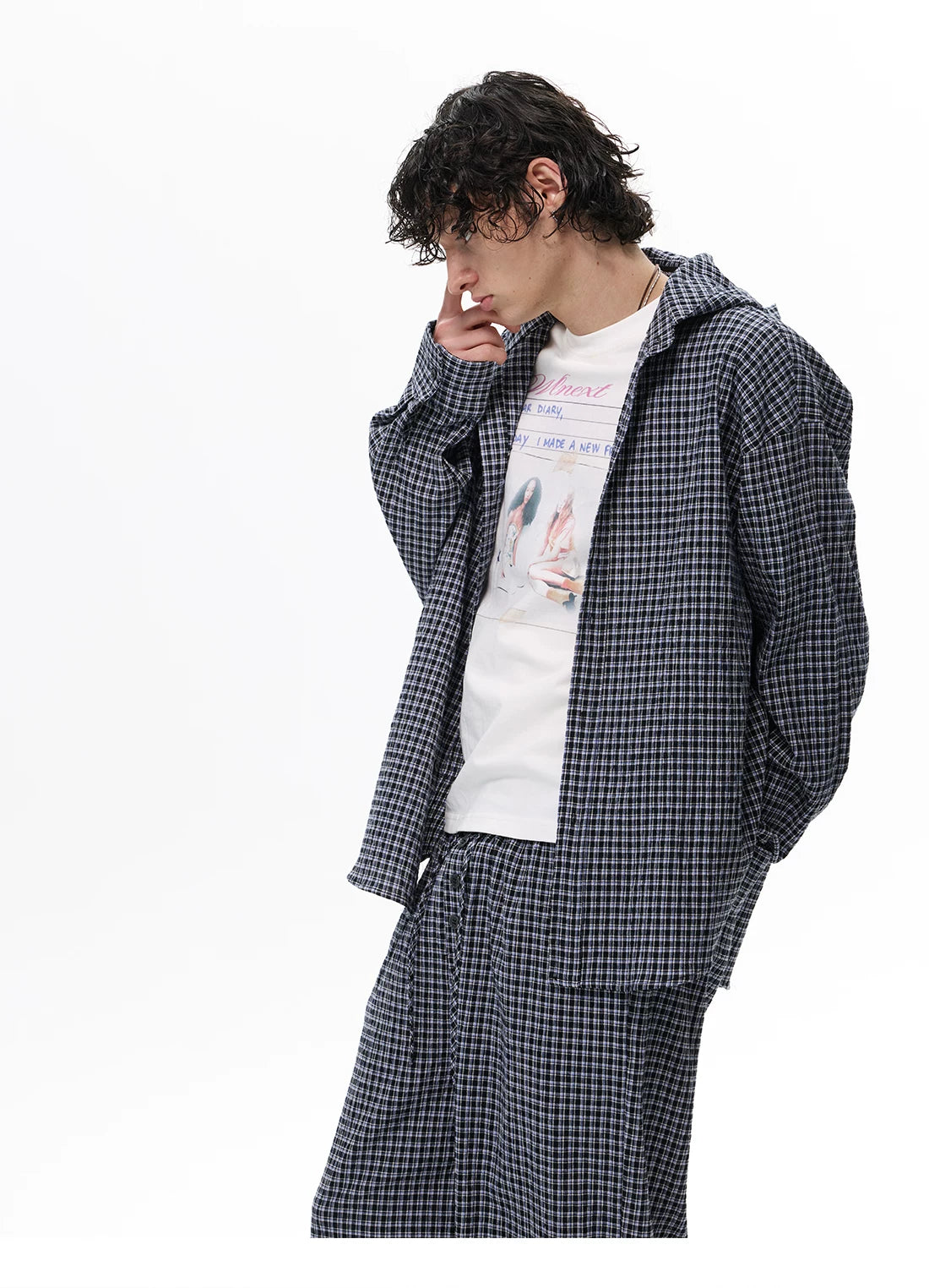 Drape Line Pinstripe Lounge Shirt