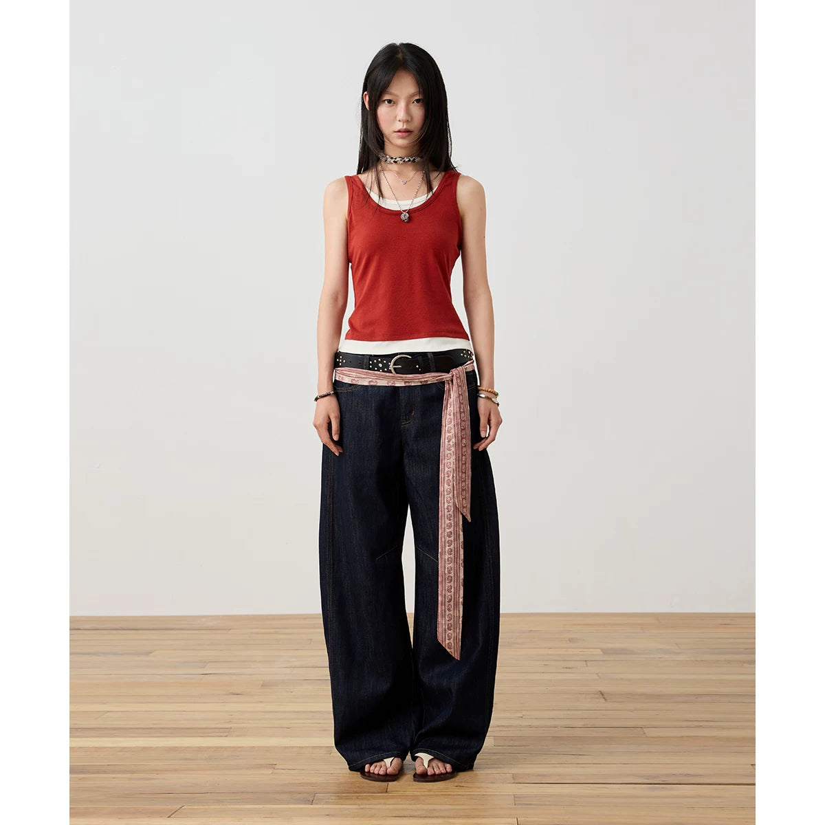 Layered Scoop Neck Fitted Tank Top