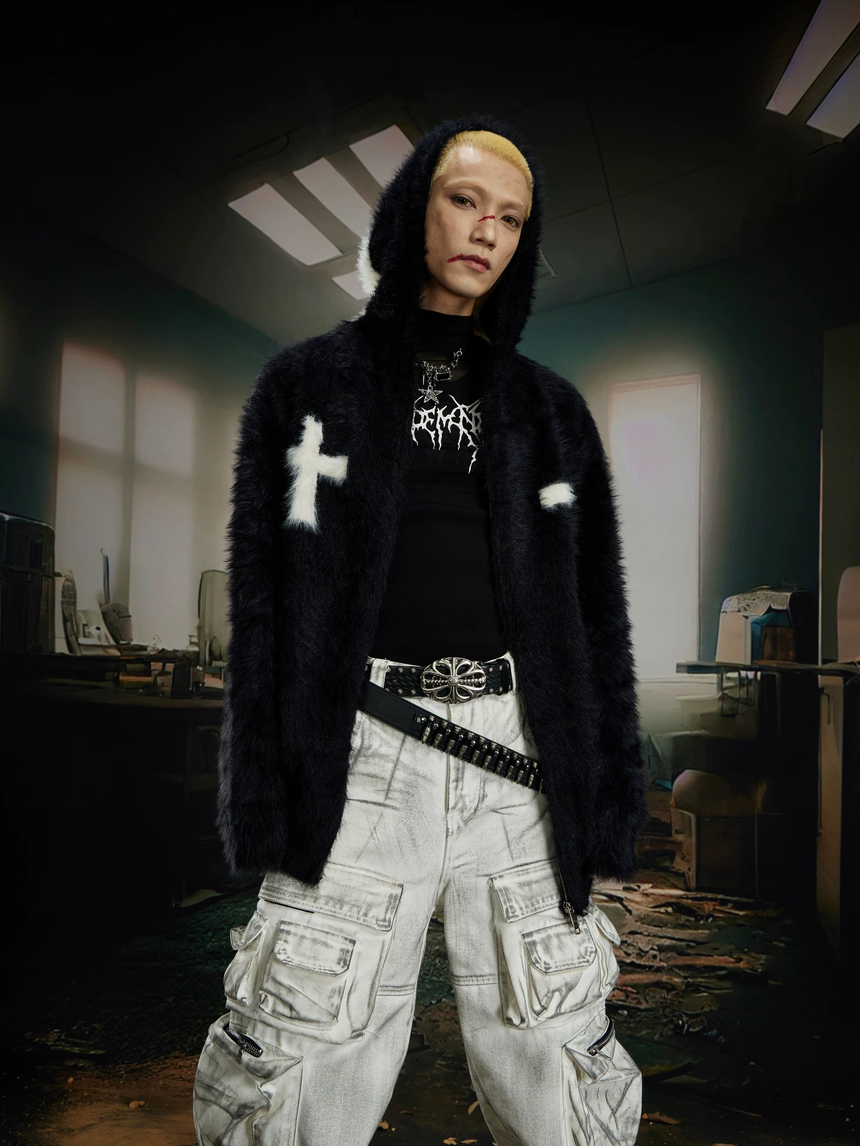 Crucifix Plush Relic Zip Hoodie