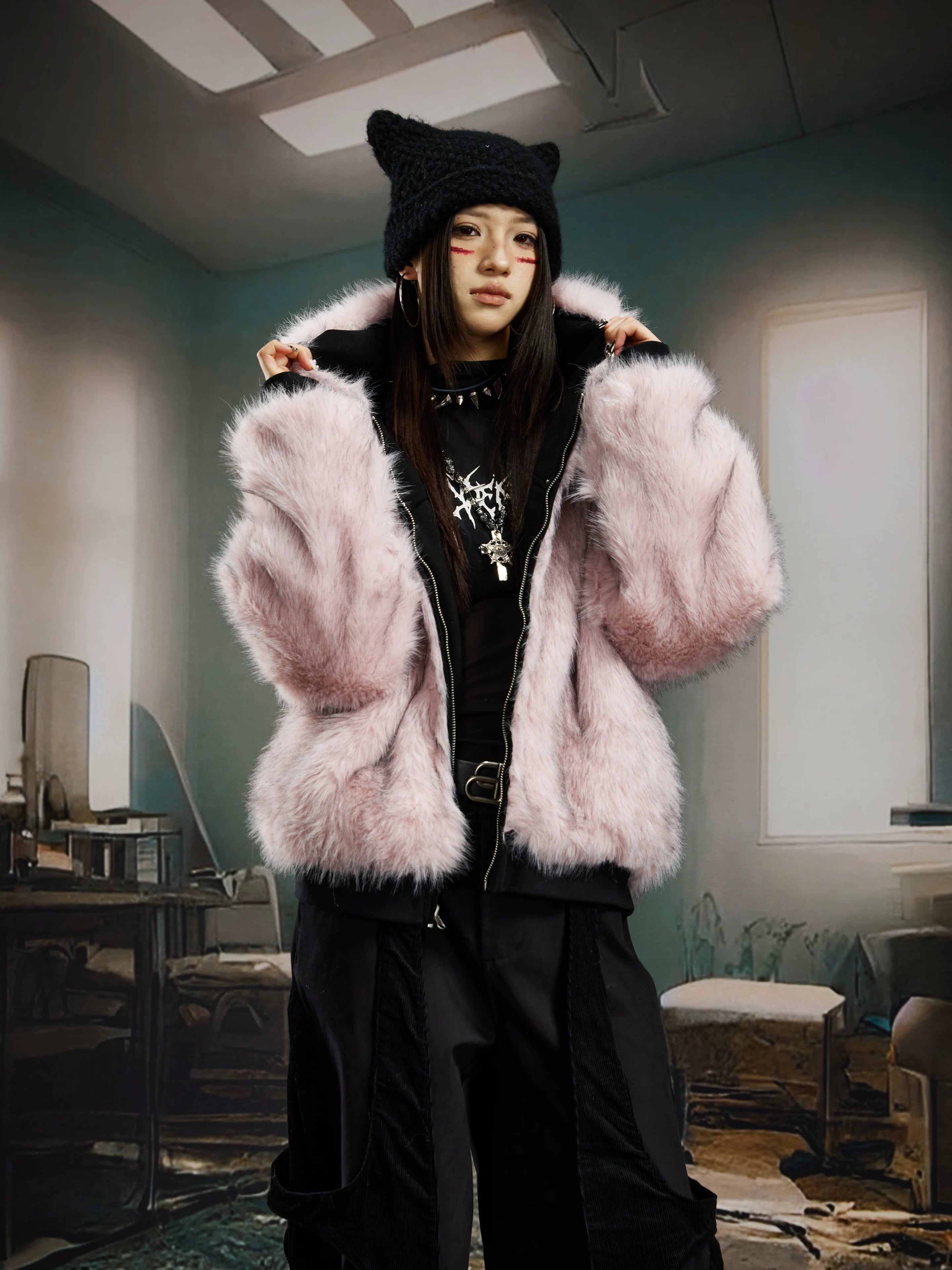Reverb Reversible Faux‑Fur Hoodie Bomber