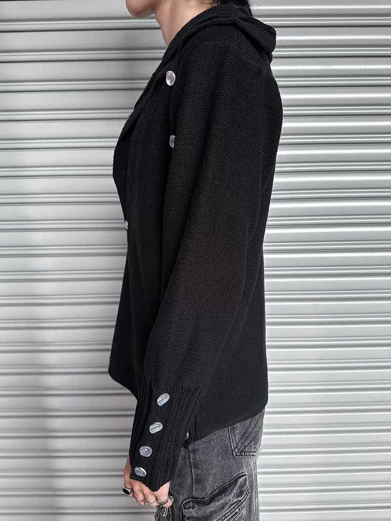 Oblivion Spire Snap-Rail Turtleneck Sweater