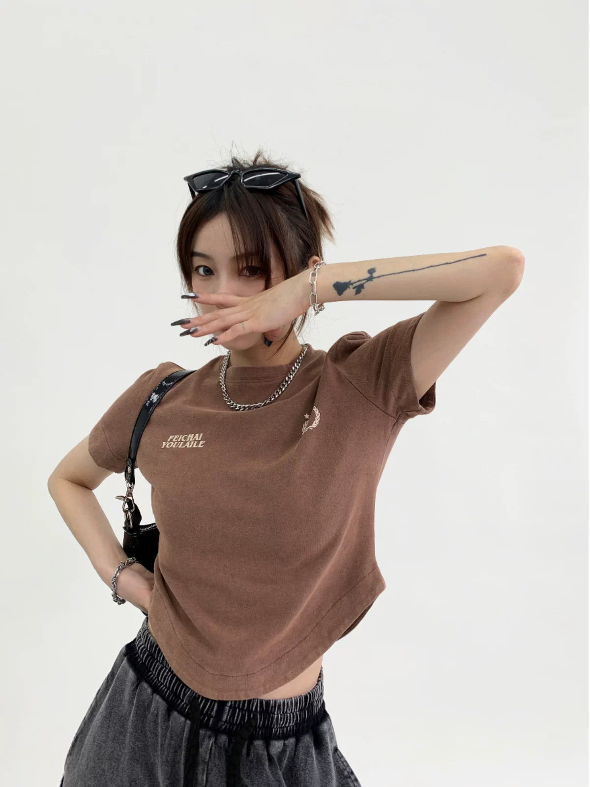 Neon Rebel Fleece Crop Tee