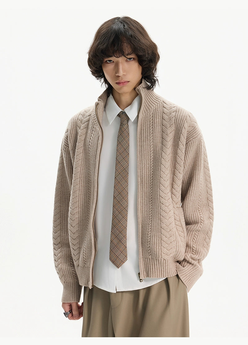 Heritage Weave Zip Cardigan
